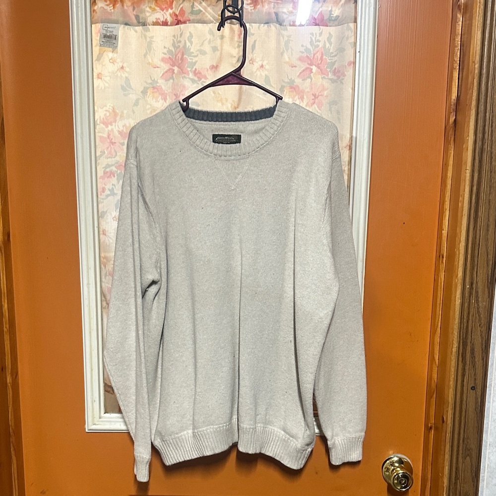 Eddie Bauer Men's Beige Crewneck Sweater